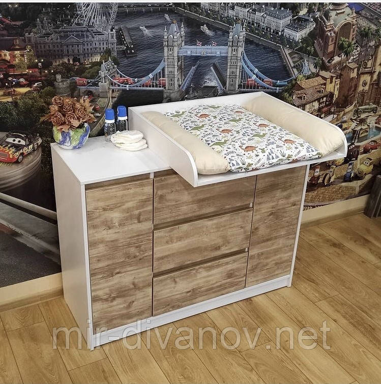 Комод сповивальний (пеленатор) Ф3+2д Німфея + вапнявуд
