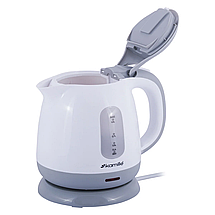 Чайник електричний Kamille 1л пластиковий (білий з сірим) KM-1719 B, фото 2