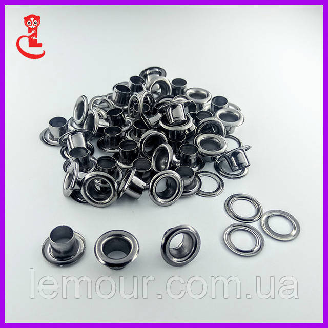 люверси для одягу 6 мм блек нікель заклепка люверс 6 мм блек нікель