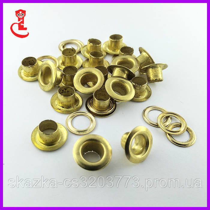 Люверс для тканини 6 мм. Золото (5000 шт/уп), фото 1