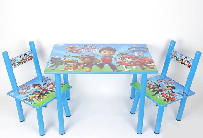 Дитячий дерев'яний столик зі стільчиками з героями з мультфільму PAW Patrol Щенячий патруль, фото 2
