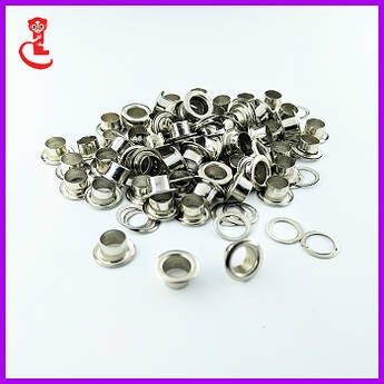 Люверс для сумок 6 мм. Нікель (5000 шт/уп)