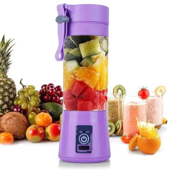Портативний фітнес блендер USB Smart Juice Cup Fruits 4 ножі purple