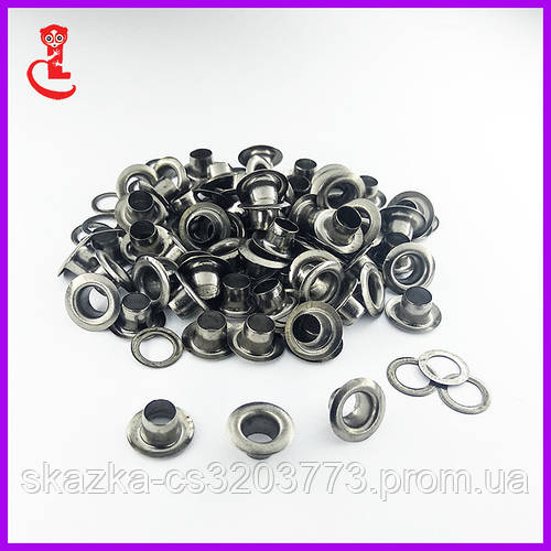 Купить Люверс для одежды 5 мм. Люверсы для шнурков. Темный никель (5000 ...