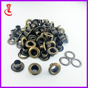 Люверси для взуття 5 мм. Люверси канцелярські. Антик (5000 шт/уп)