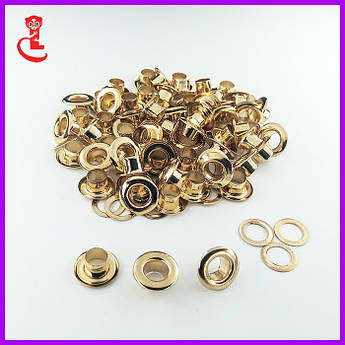 Люверс для паперу 5 мм. Канцелярські люверси. Золото (5000 шт/уп)