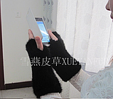 Норкові рукавиці, рукавиці норцеві 20 см. Хутро з хутра норки чорні, фото 3