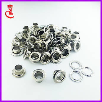 Люверс для шкіри 5 мм. Люверси для нашийників. Нікель (5000 шт/уп)