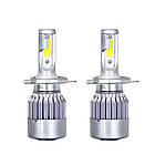 C6 Лампа світлодіодна цоколь H4 (к-кт 2 шт) 12V, 36W, 3800Lm + вентилятор (авиац. алюмін. профілю.), фото 4