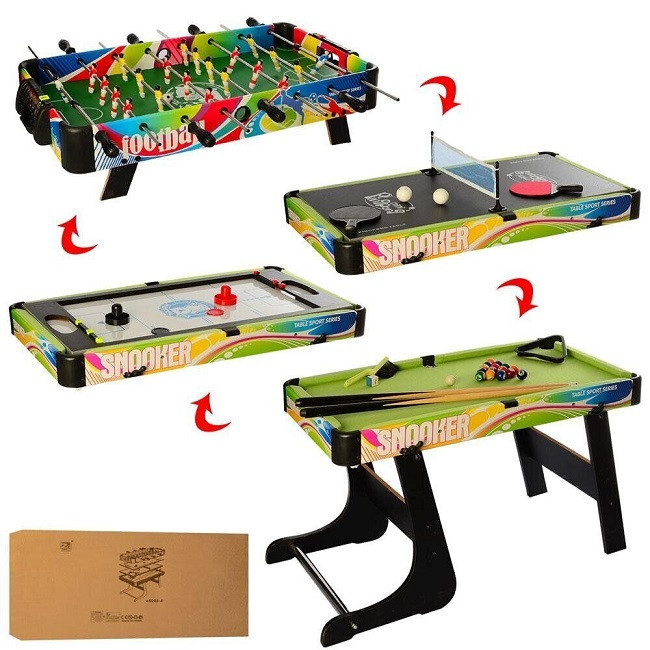 Настільна гра 4 в 1 футбол, аерохокей, більярд, настільний теніс розмір столу 76*41