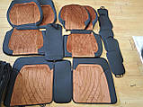 Накидки на сидіння авто 3D ELEGANT TORINO 700 125 коричневі (алькантара + екошкіра) ПОЛЬША, фото 5