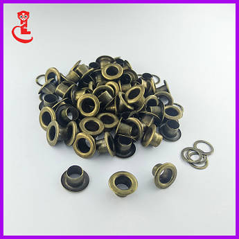 Люверси для взуття 4 мм. Люверси канцелярські. Антик (5000 шт/уп)