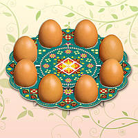 Декоративная подставка для яиц №8 "Традиционная" (8 яиц) тарелка (1 шт)