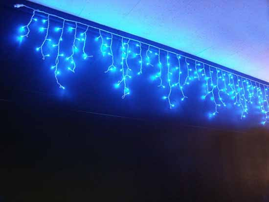 Гирлянда бахрома уличная 100 LED 5м синяя - фото 1 - id-p195019594