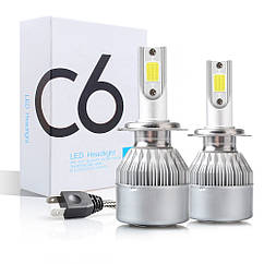 C6 Лампа світлодіодна цоколь H7 (к-кт 2 шт) 12V, 36W, 3800Lm + вентилятор (авиац. алюмін.)
