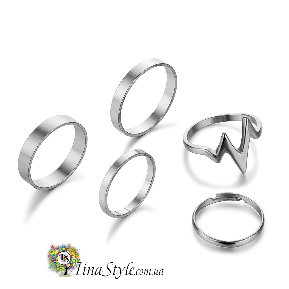 Набор колец кольца геометрия 8 шт двойное регулируемые комплект костяшки на кончик пальца, фото 1