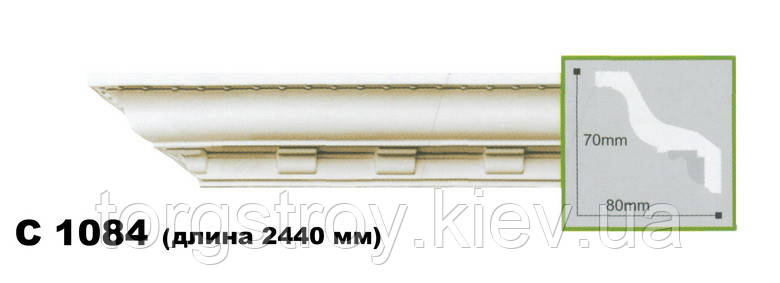 Карниз стельовий C1084, довжина 2,00м, Gaudi Decor