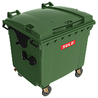 Контейнер мусорный ТБО Sulo 1100 л с плоской крышкой зеленый