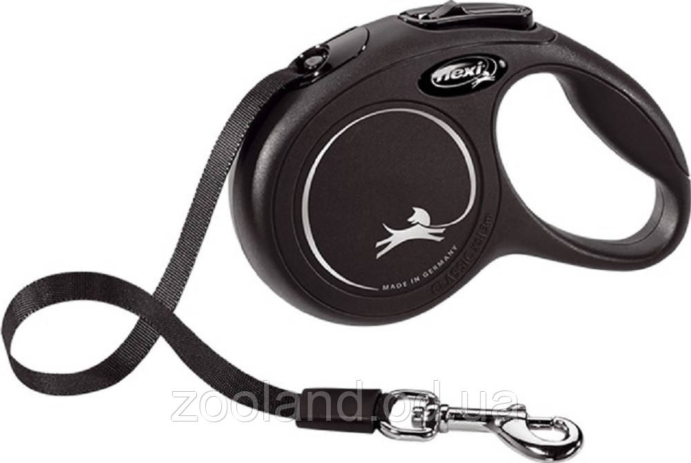 Flexi Рулетка New Classic XS 3м до 12кг лента, чорний