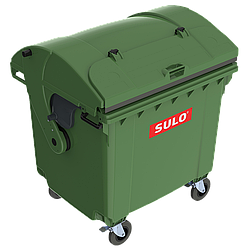 Контейнер сміттєвий ТПВ Sulo 1100 л з куполоподібної кришкою (модель кришка в кришці) зелений