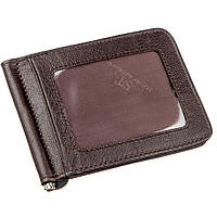 Зручний чоловічий затискач для купюр ST Leather 18938 Коричневий