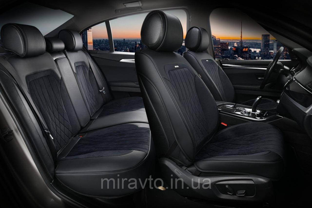 Накидки на сидіння авто 3D ELEGANT MODENA 700 136 чорні (алькантара ! еко-шкіра) ПОЛЬЩА