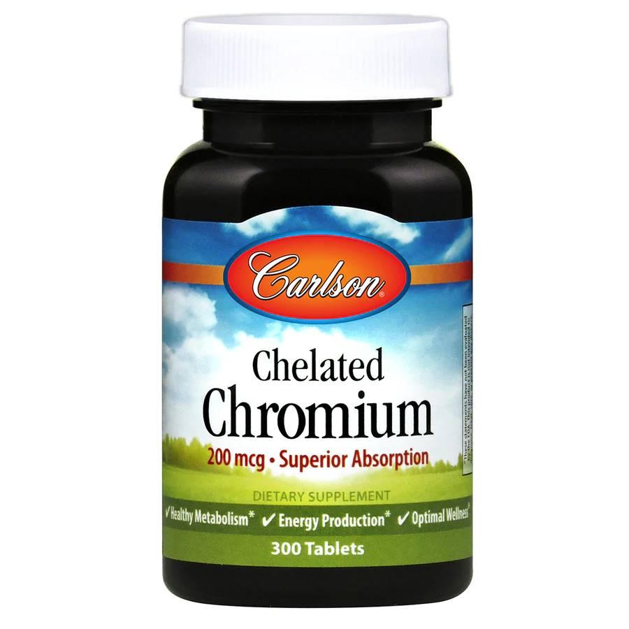 Вітаміни та мінерали Carlson Labs Chelated Chromium, 300 таблеток