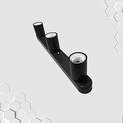 Світильник бра настінно-стельовий на 3-лампи BASE-3 E27 чорний