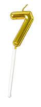 Свічка-цифра "7" на паличці золото 6,5 см
