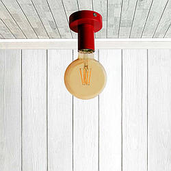 Світильник бра настінно-стельовий на 1-лампу BASE E27 червоний