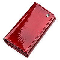 Жіночий горизонтальний гаманець ST Leather 18430 (S9001A) Червоний. Натуральна лакова шкіра