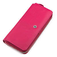Яскравий жіночий гаманець Boston 18480 (B202) Рожевий. Натуральна м'яка шкіра