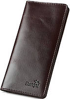 Строгий вертикальний чоловічий гаманець SHVIGEL 16153. Натуральна гладка шкіра