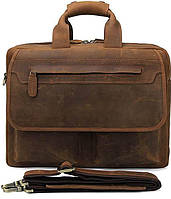 Мужская деловая сумка с отделением для ноутбука Vintage Коричневая 14563 Натуральная винтажная кожа