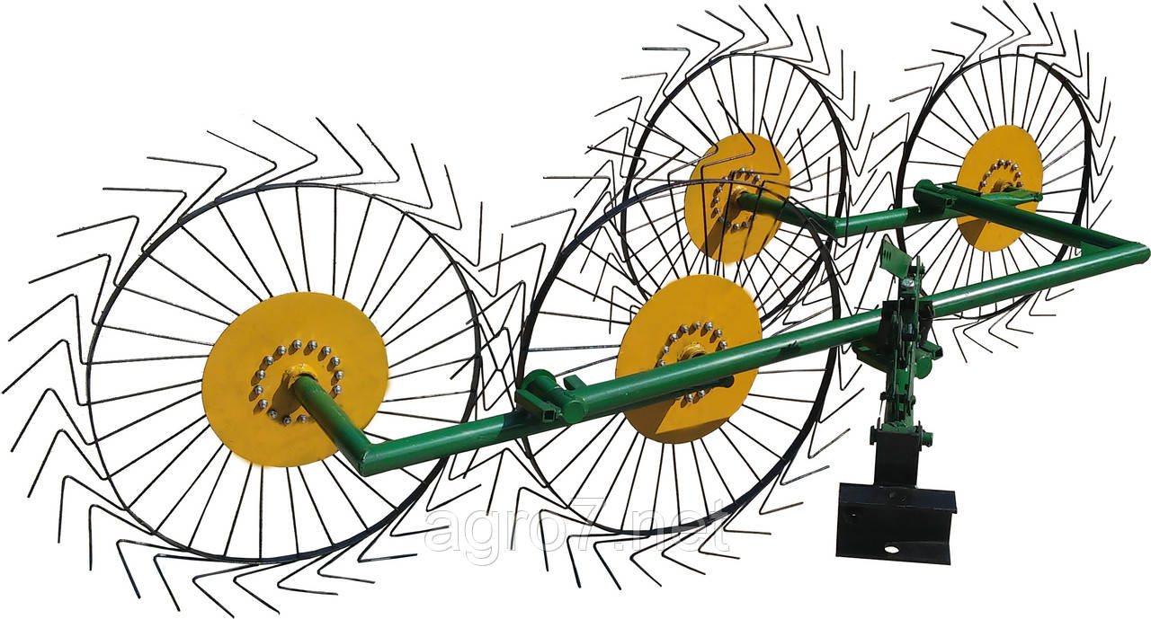 Граблі для мотоблока «Сонечко» ГВР-4 (граблі ворошки 4-колісні), фото 1