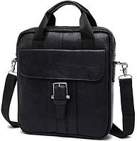 Месенджер-сумка чоловіча через плече Vintage 14632 Чорний. Натуральна шкіра