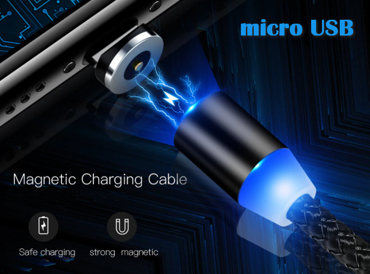 Магнітний кабель MICRO USB GREY Магнитный кабель