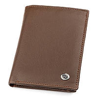 Мужской бумажник ST Leather 18348 (ST-2) сверхпрочный Коричневый. Натуральная кожа