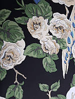 Обои флизелиновые экологически чистые York Modern Heritage 125th Anniversary цветы розы бежевые на черном
