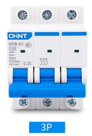 Модульный автоматический выключатель CHINT Electric NXB-63 3P 40А 6кА х-ка C для крепления на DIN-рейку - фото 2 - id-p1356934348