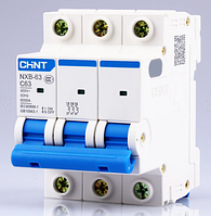 Модульный автоматический выключатель CHINT Electric NXB-63 3P 50А 6кА х-ка C для крепления на DIN-рейку