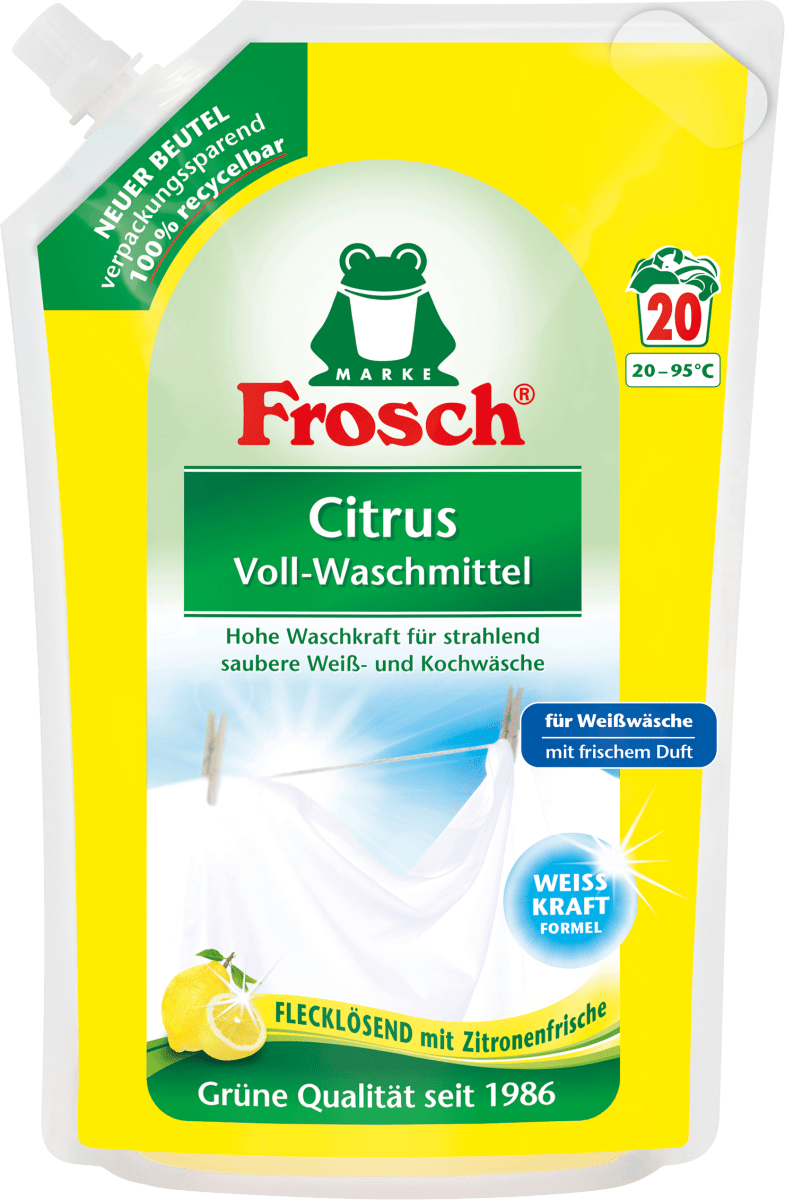 Гель для прання білої білизни Frosch Vollwaschmittel Citrus, 1,8 L