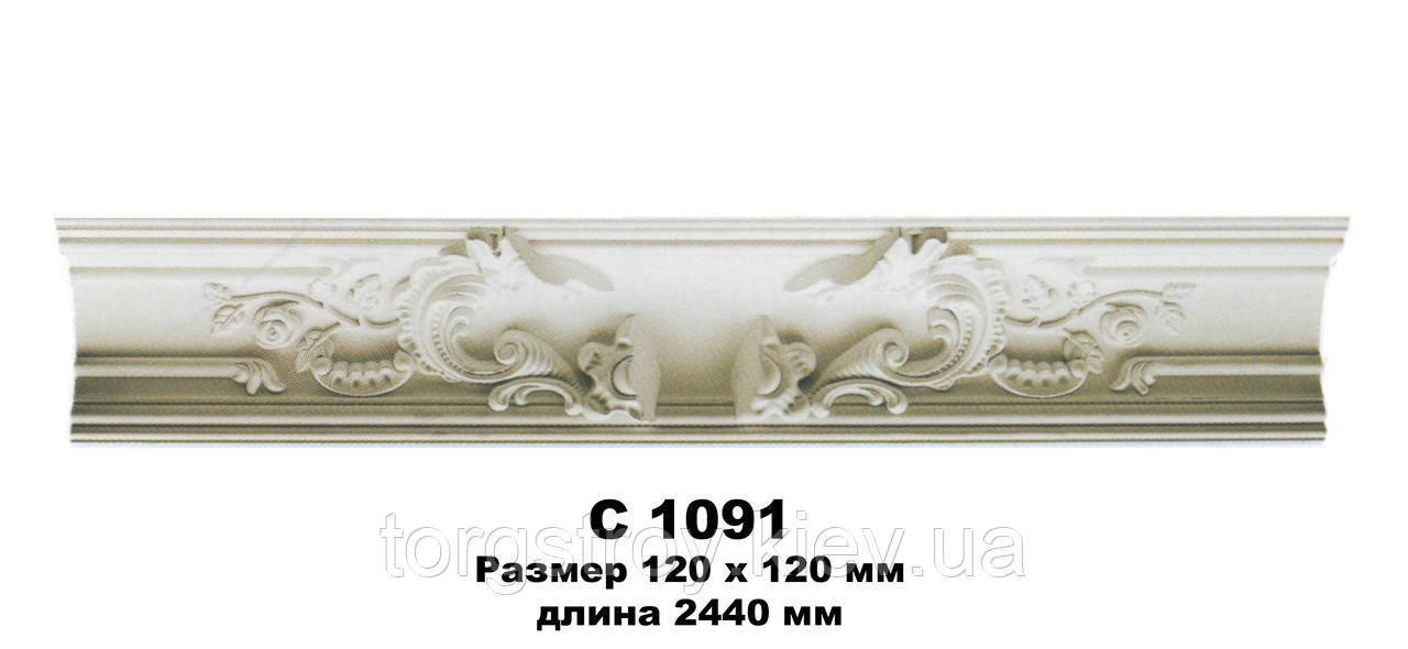 Карниз стельовий C1091 довжина 2,00м, Gaudi Decor Акція