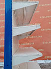 Торгові пристінні (односторонні) стелажі «Модерн» 190х132 см, сині стійки, Б/у, фото 5