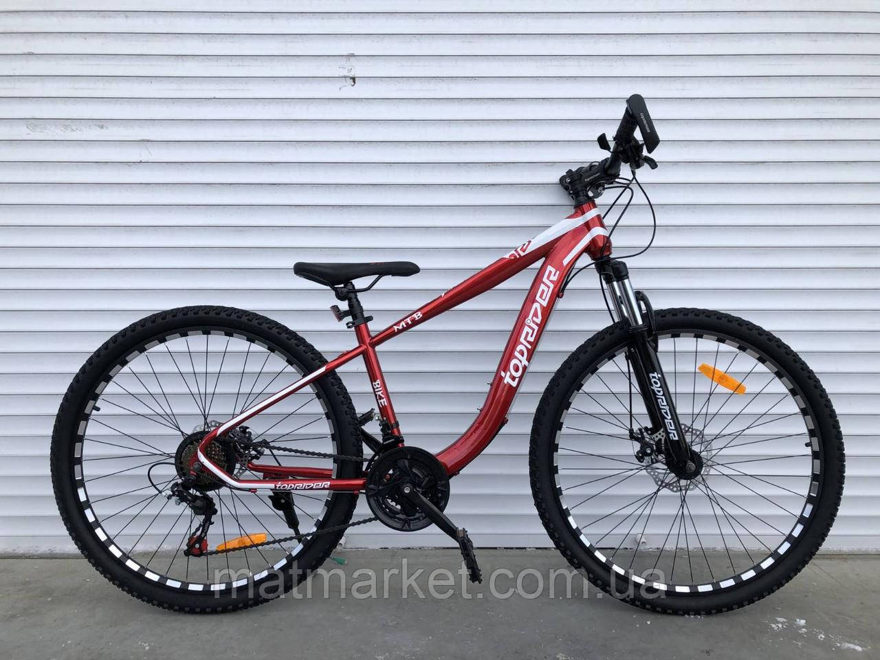 Велосипед спортивный TopRider Top-550  27,5" Shimano червоний. Top Rider