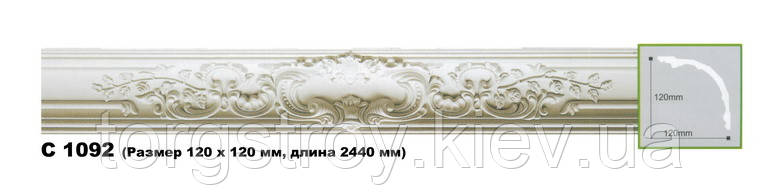 Карниз стельовий C1092 довжина 2.44 м, Gaudi Decor Акція