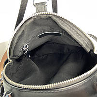 Жіночий міський міні рюкзак сумка на два відділення Polina & Eiterou чорний, фото 10