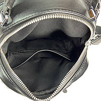 Жіночий міський міні рюкзак сумка на два відділення Polina & Eiterou чорний, фото 9