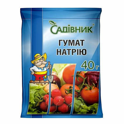 Гумат натрію Садівник (гумінові кислоти (>30%)+Na) 40 г, Агрохімпак, фото 2