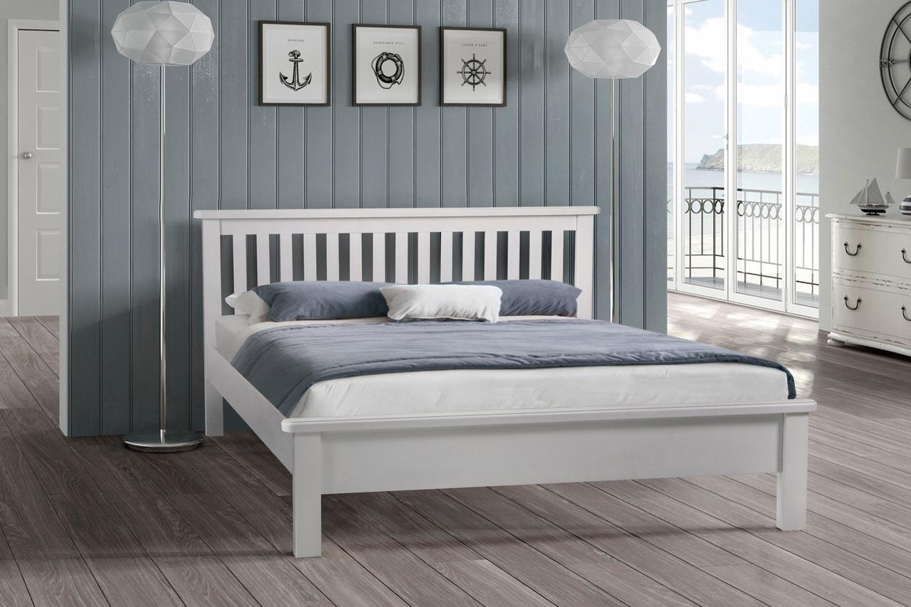 Ліжко двоспальне дерев'яне Сідней 160-200 см (біле)